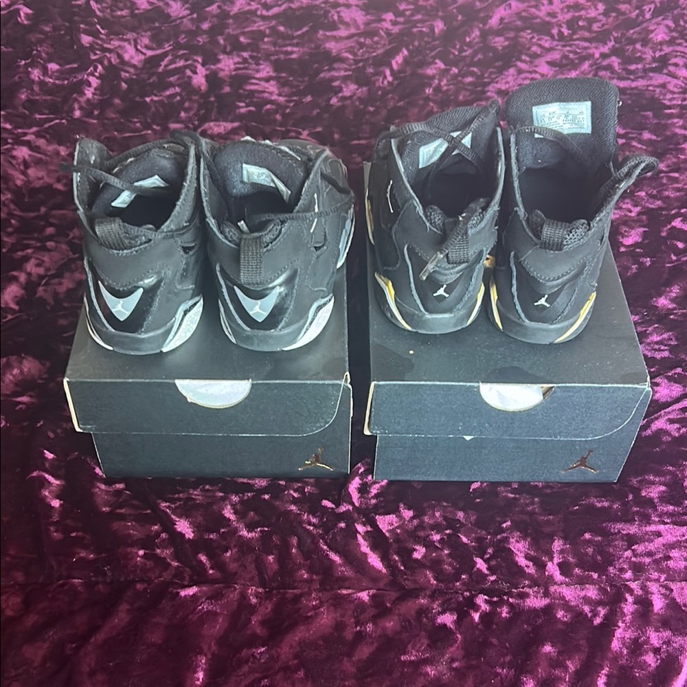 Jordan Kids' Black and Gold High-Top Sneakers - Picture 3 of 4